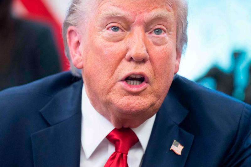 Trump speaks to the media in the Oval Office of the White House in Washington, DC, on April 23, 2025. AFPpix