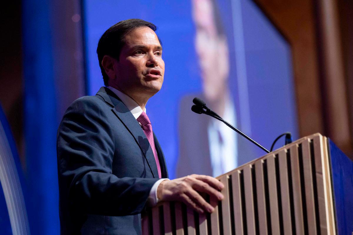 US US Secretary of State Marco Rubio speaks during the American Compass Fifth Anniversary Gala at the National Building Museum in Washington, DC on June 3, 2025. AFP