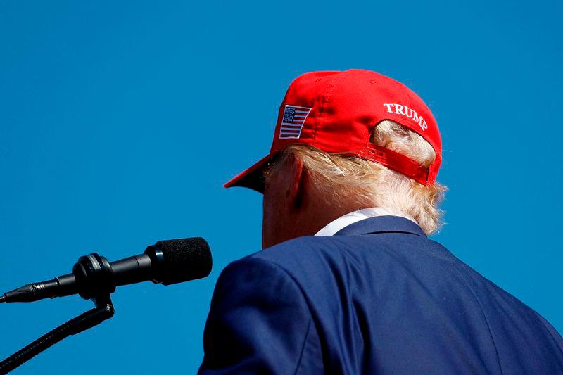 Republican presidential candidate former U.S. President Donald Trump speaks at a rally at the Aero Center Wilmington - AFPpix