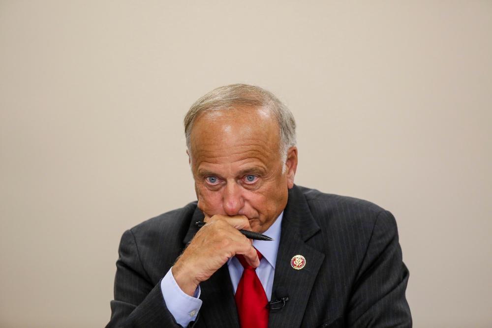 US Rep. Steve King (R-IA) speaks during a town hall meeting at the Ericson Public Library on August 13, 2019 in Boone, Iowa. — AFP