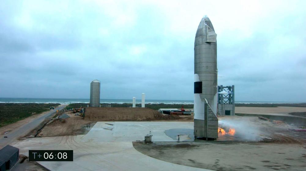 In this photo screengrab made from SpaceX’s live webcast shows the Starship SN15 after landing in Boca Chica, Cameron County, Texas on May 5, 2021. - AFP