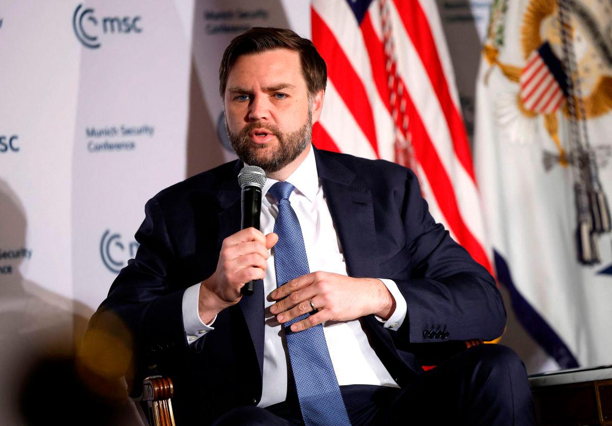JD Vance delivers remarks to the Munich Leaders Meeting, hosted by the Munich Security Conference, at the Willard Hotel on May 07, 2025 in Washington, DC. AFPpix