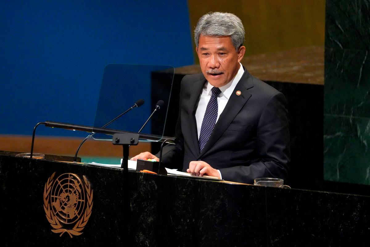 Foreign Minister Datuk Seri Mohamad Hasan delivers Malaysia’s National Statement during the High-Level General Debate of the 80th session of the United Nations General Assembly (UNGA) 2025 on Sunday. - BERNAMA