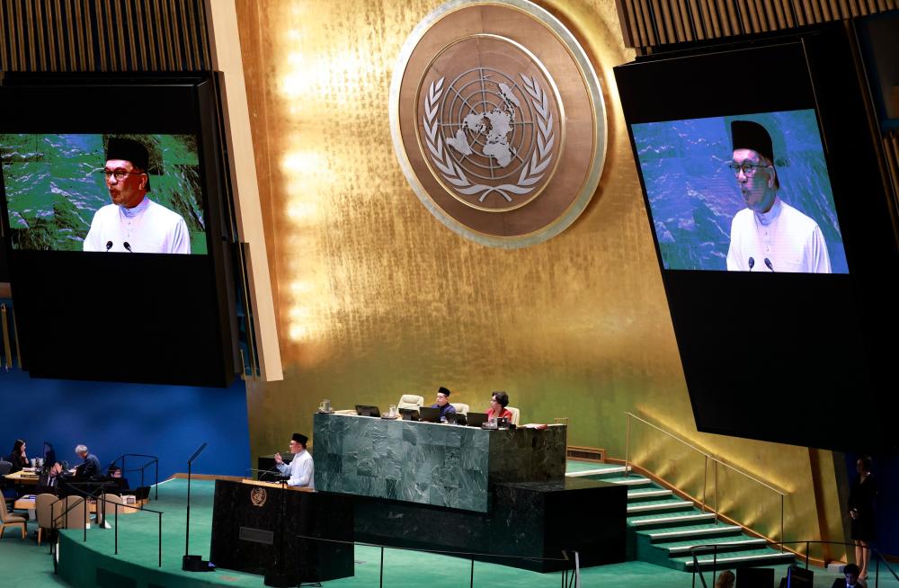 NEW YORK, Sept 22 -- Prime Minister Datuk Seri Anwar Ibrahim delivered a speech at the 78th United Nations General Assembly (UNGA. BERNAMAPIX