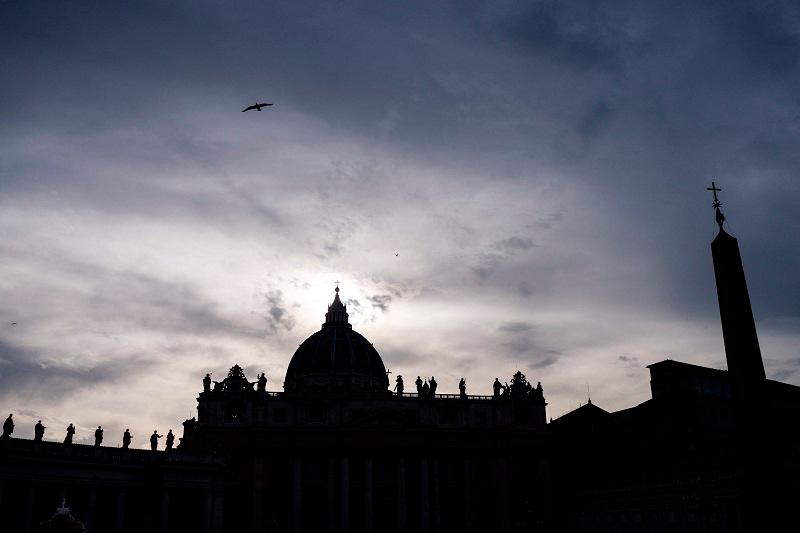A general view taken from the cupola of St Peter’s basilica shows St Peter’s square and Via della Conciliazione, in The Vatican. - Dimitar DILKOFF / AFP