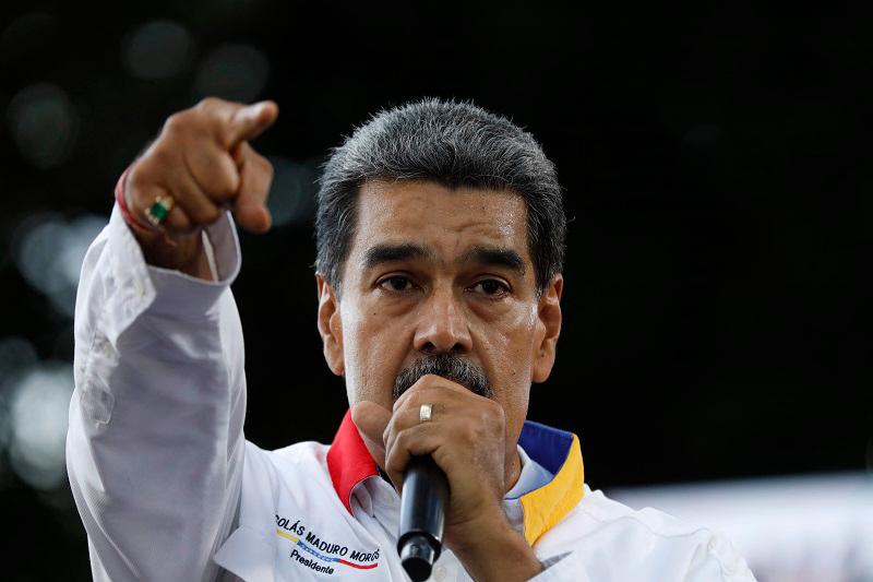 Venezuelan President Nicolas Maduro speaks to supporters during a rally in Caracas on August 3, 2024. Venezuela braced for fresh protests after President Nicolas Maduro’s disputed election victory was ratified on the eve -- and a growing number of nations recognized his opposition rival as the true winner. - (Photo by Pedro Rances Mattey / AFP)