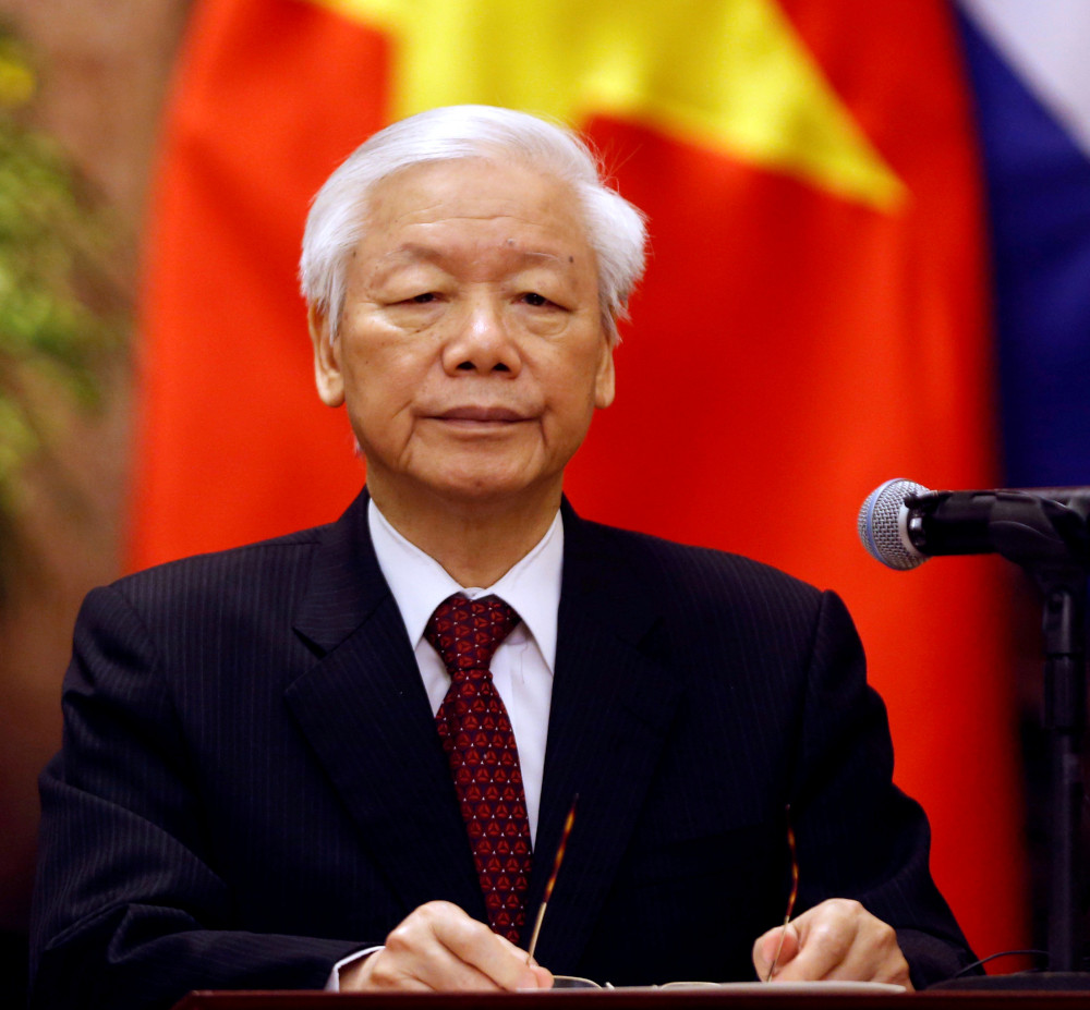 Vietnam’s President Nguyen Phu Trong attends a news conference at the Presidential Palace in Hanoi, Vietnam November 9, 2018. — Reuters