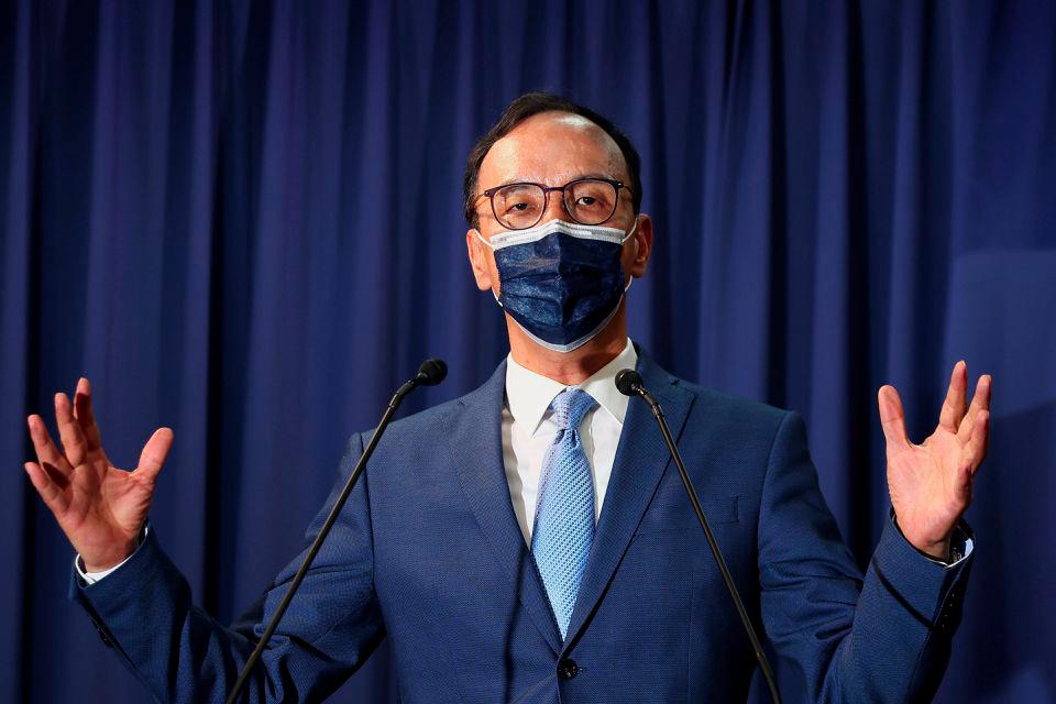 Eric Chu speaks to members of the media after winning the chairmanship of Taiwan’s main opposition Kuomintang Party (KMT), in Taipei, Taiwan, September 25, 2021. - REUTERSPIX