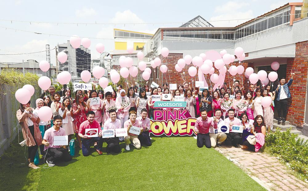 The Watsons team during the Pink Power campaign launch. SUNPIX by NORMAN HIU