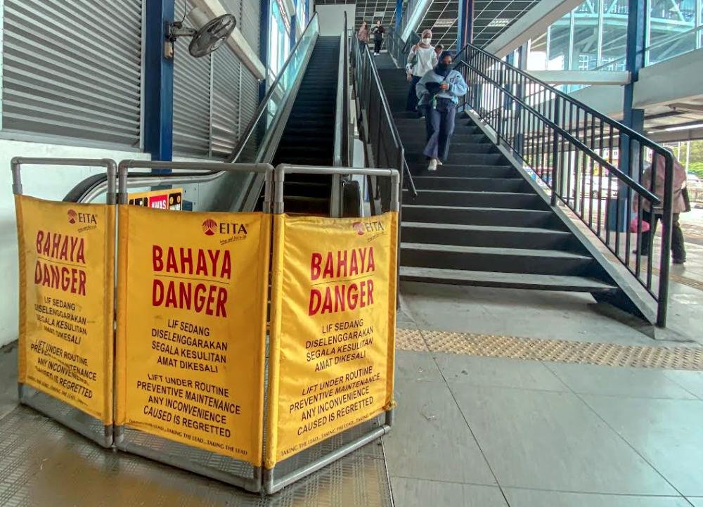Checks by theSun found the escalators at an inter-city train station under repair.
