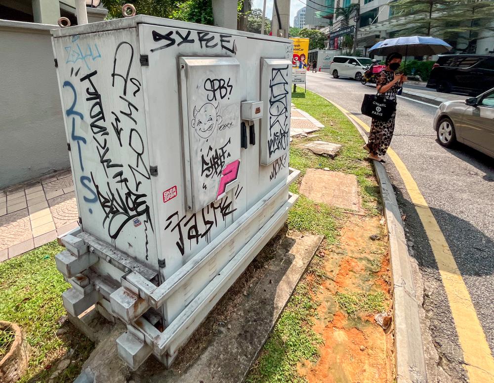 Experts have proposed strict enforcement of laws, multiparty collaboration and community engagement to prevent the destruction and defacement of public property. – Amirul Syafiq/THESUN