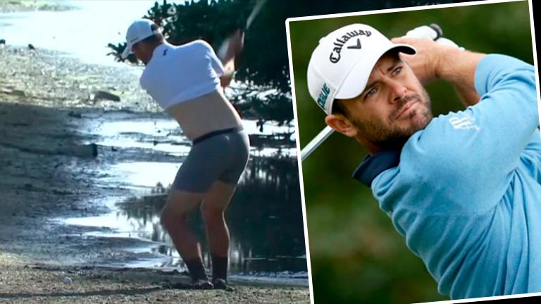 (video) Bryan strips down to boxers to complete shot from mud at Honda Classic