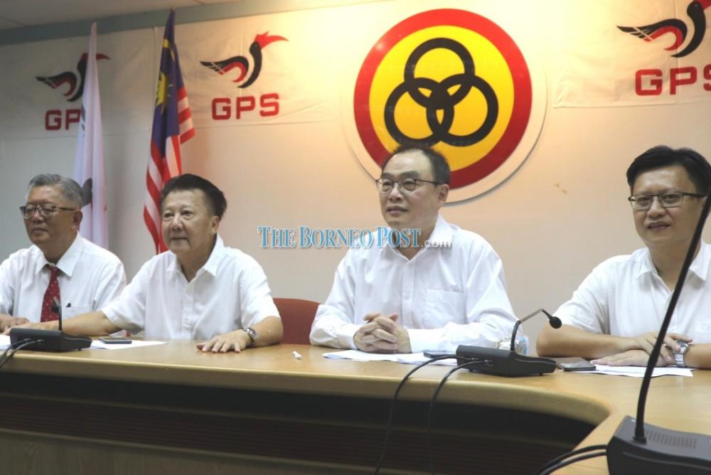 (From left) Ting, Chieng, Wong and Joseph speaking at the press conference.