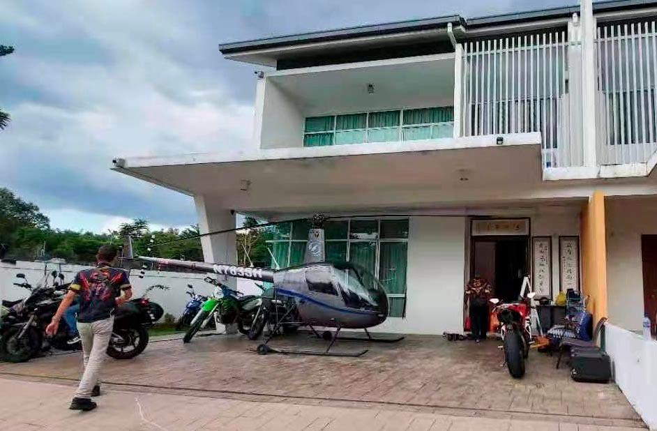 Chopper in house parking space leads to altercation
