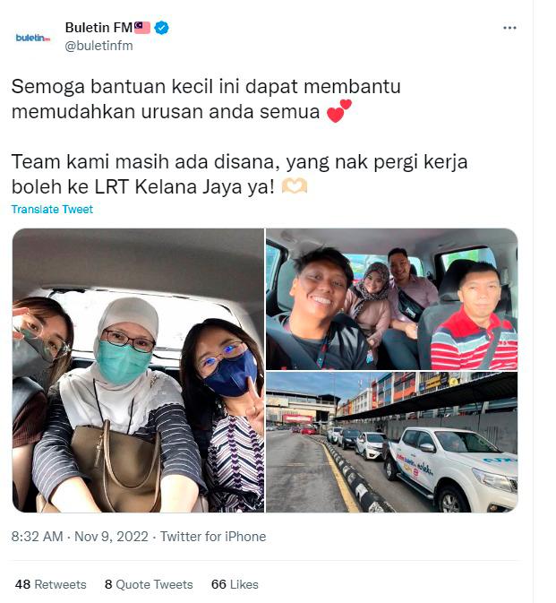 Malaysians offering to pick up stranded LRT commuters