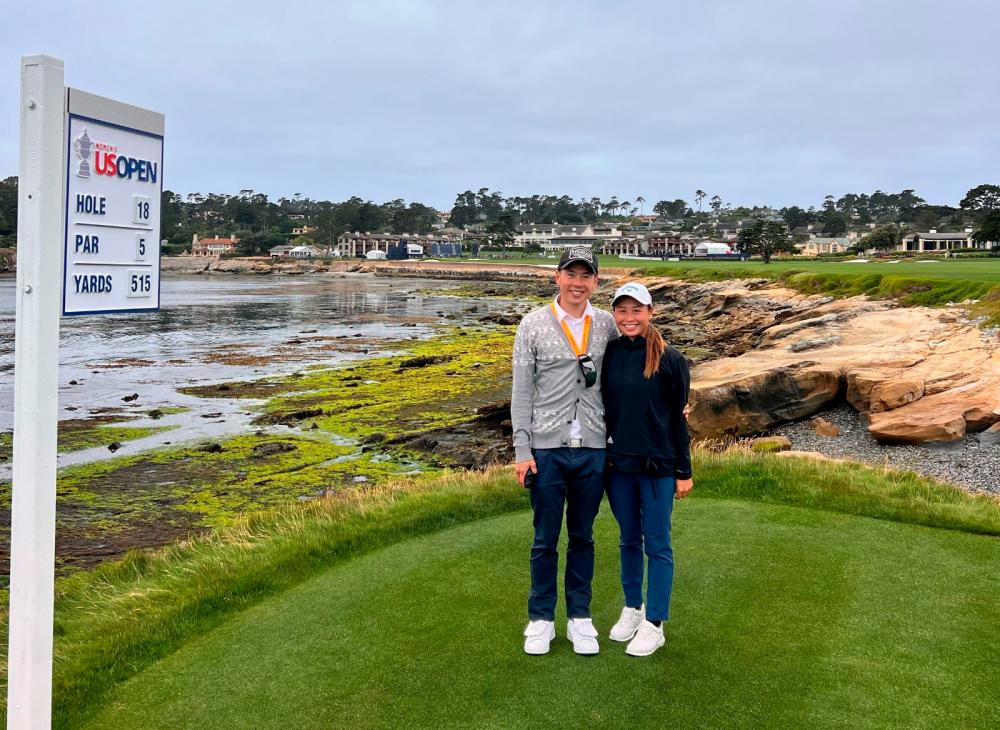 Jeaneath Wong with her father Kenneth at the US Women’s Open.