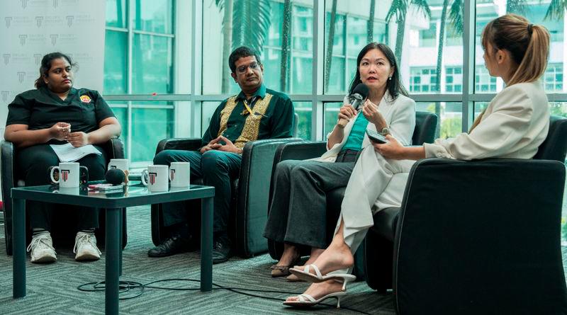 (L-R) A panel of leading experts, Nurse Thulasini Balachandran, A Healthcare Professional Specialising in Women’s Health; Dr Kavinash Loganathan, Research Coordinator at the National Cancer Society of Malaysia; Professor Dr Chong Pei Pei, Digital Health and Medical Advancement Impact Lab Director &amp; School of Biosciences Professor at the Faculty of Health &amp; Medical Sciences, Taylor’s University; Maggy Wang, Human Papillomavirus (HPV) Awareness Advocate discussing on The Role of Pap Smears &amp; Technological Advances for Improved Cervical Screening Uptakes.