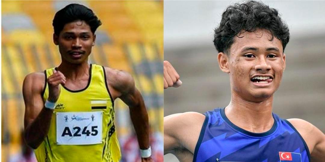 National sprinters Muhammad Azeem Mohd Fahmi (left) and Danish Iftikhar Muhammad Roslee (right). - BERNAMA