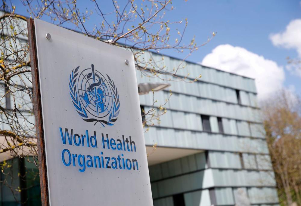 A logo is pictured outside a building of the World Health Organization (WHO) during an executive board meeting in Geneva, Switzerland, April 6, 2021. -REUTERSPix