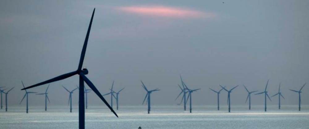 General view of an offshore wind farm. – AFPPIX