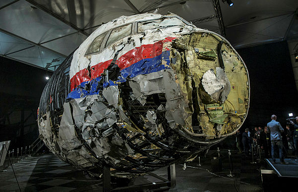 The reconstructed wreckage of the MH17 airplane is seen after the presentation of the final report into the crash of July 2014 of Malaysia Airlines flight MH17 over Ukraine — Reuters