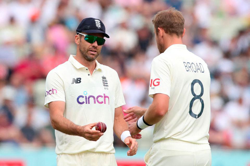 Cricket - Second Test - England v New Zealand - Edgbaston Stadium, Birmingham, Britain - June 12, 2021 England’s James Anderson and Stuart Broad. REUTERSPIX