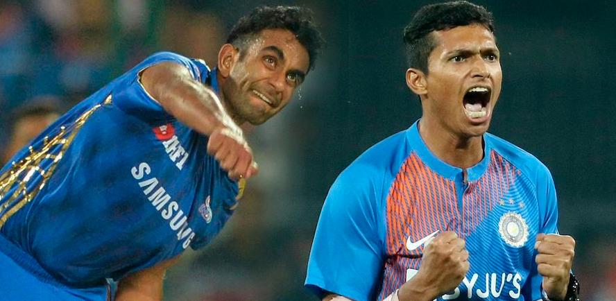 India off-spinner Jayant Yadav (left) and fast bowler Navdeep Saini.