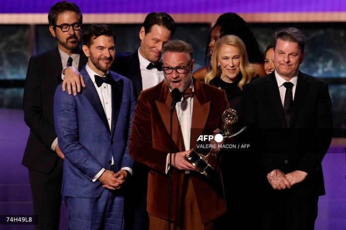 'Hacks' stars, Rogen win Emmys at Hollywood's TV honors