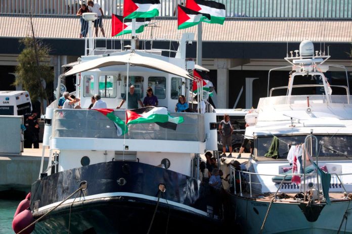 Gaza aid flotilla departs Barcelona after weather delay with activists