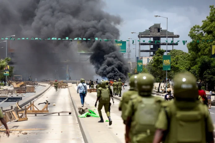 Tanzanian police fire tear gas and gunshots at post-election protests Tanzanian police fire tear gas and gunshots at post-election protests