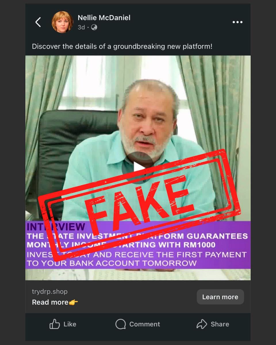 Fake AI video of Malaysian king detected on Facebook Fake AI video of Malaysian king detected on Facebook