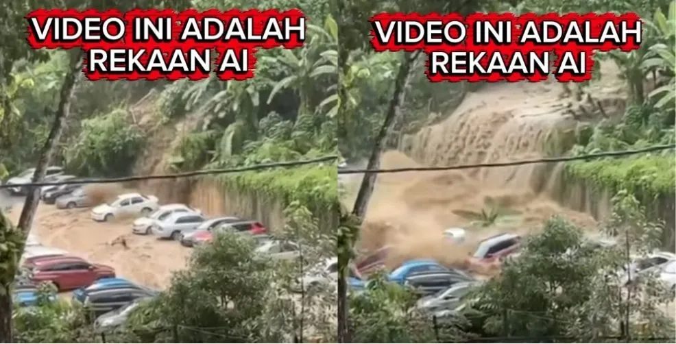 Zairil Khir Johari AI fake disaster video landslide AI-generated fake disaster video shared by Zairil Khir Johari/FB