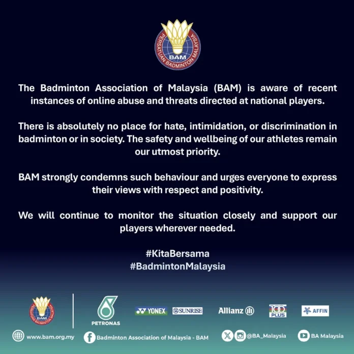 BAM condemns online abuse and threats against national shuttlers BAM condemns online abuse and threats against national shuttlers