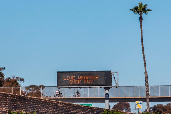 California freeway shut for US Marine live-fire exercise sparks row