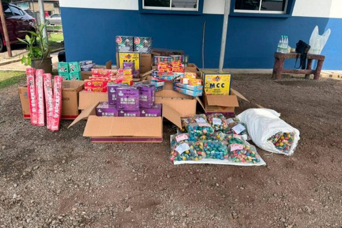 Marine police seize illegal firecrackers and liquor in Pokok Sena raids