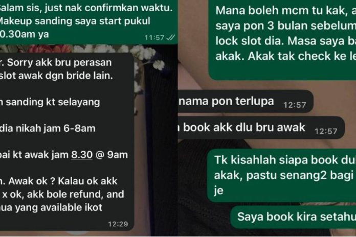 M’sian bride disappointed after makeup artist tries to reschedule appointment after double booking