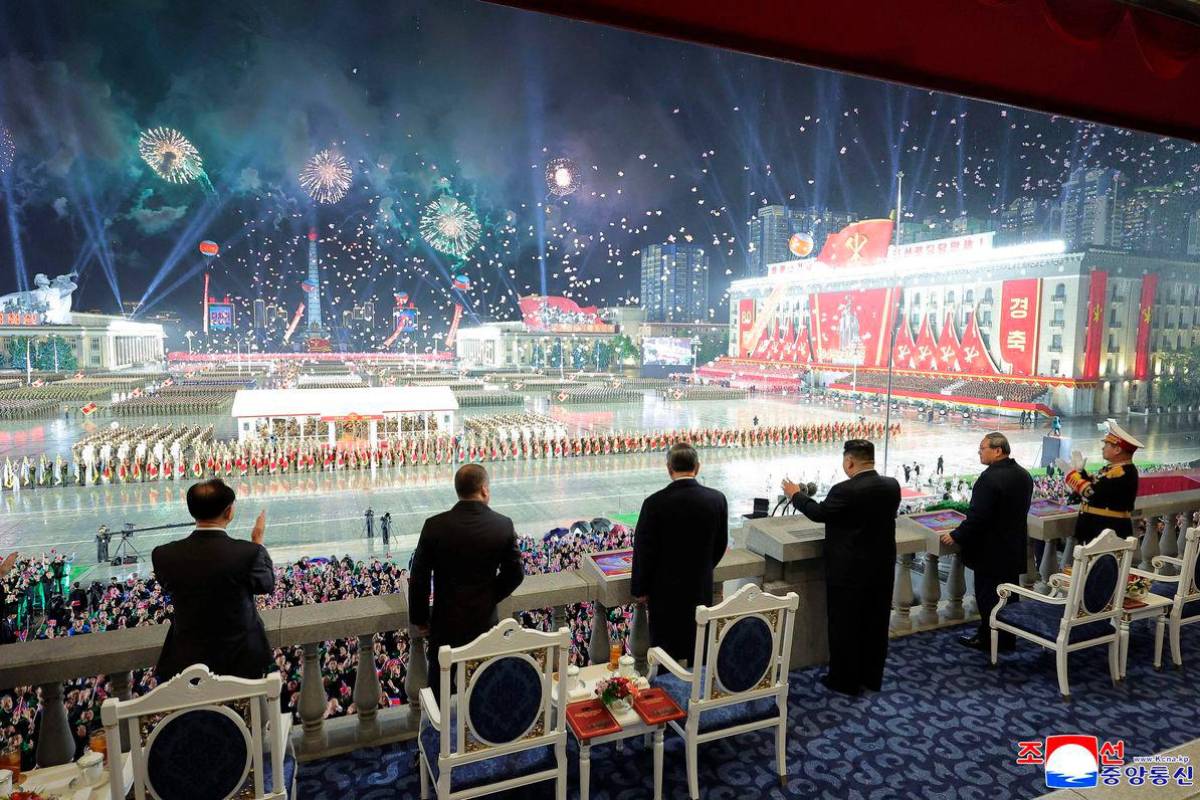 North Korea displays most powerful missile at military parade North Korea displays most powerful missile at military parade