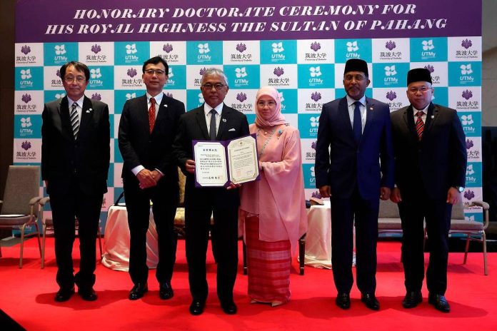 Pahang Sultan receives honorary doctorate from University of Tsukuba Pahang Sultan receives honorary doctorate from University of Tsukuba