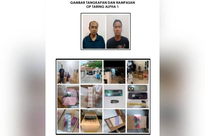 Police seize over RM500,000 in untaxed cigarettes, detain two Indonesians