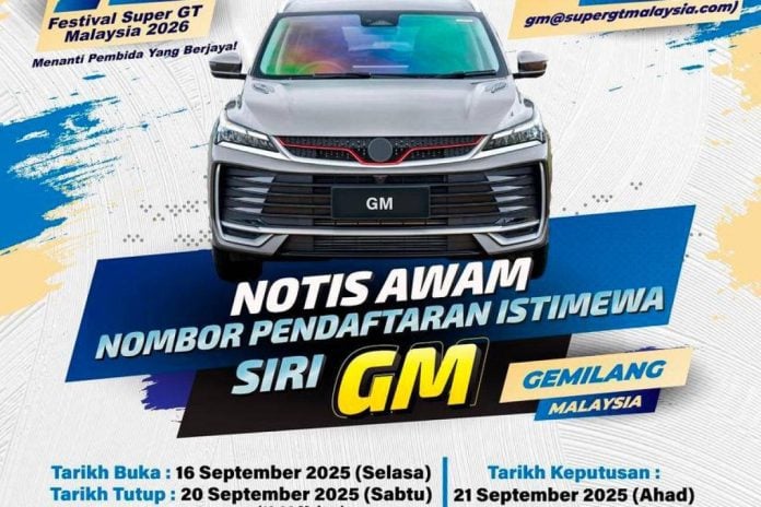 RTD opens bidding for ‘GM’ special vehicle registration numbers for Malaysia Day