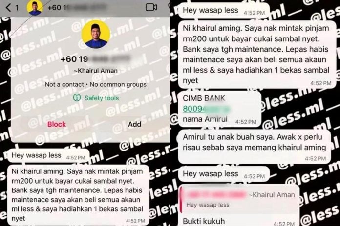 Scammer impersonates Khairul Aming in RM200 WhatsApp con