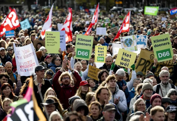 Tens of thousands join climate march in The Hague before Dutch election