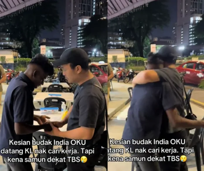 Kind M’sian steps in to help OKU teen robbed at TBS after arriving in KL to find work