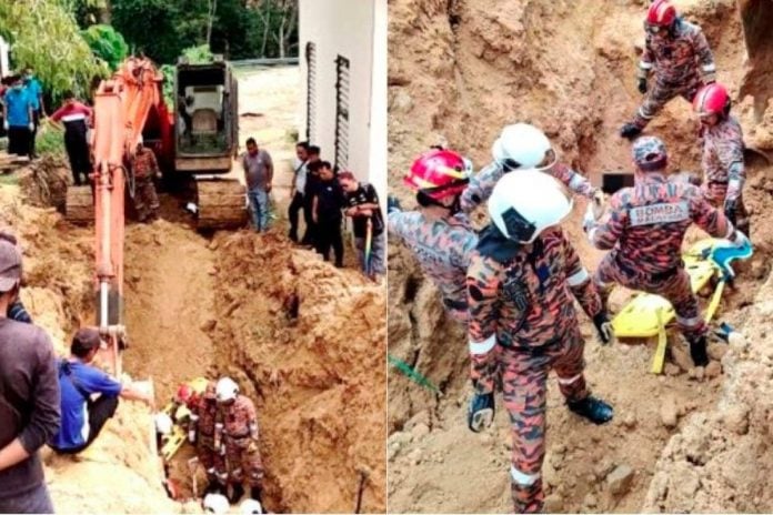 Worker killed in UMS landslide during pipe-laying excavation work