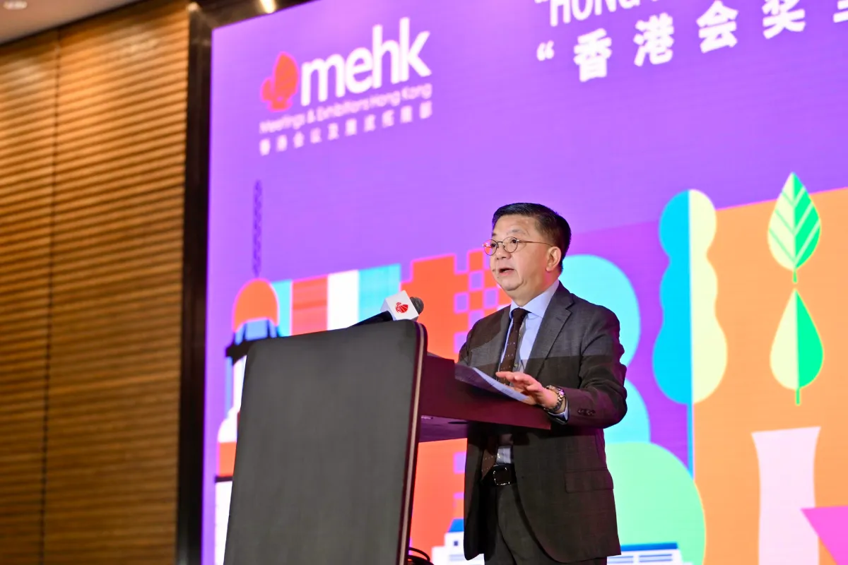 Hong kong tourism board remixes business events with world-class gastronomy at wine & dine festival Anthony lau, executive director of the hktb, delivers opening remarks