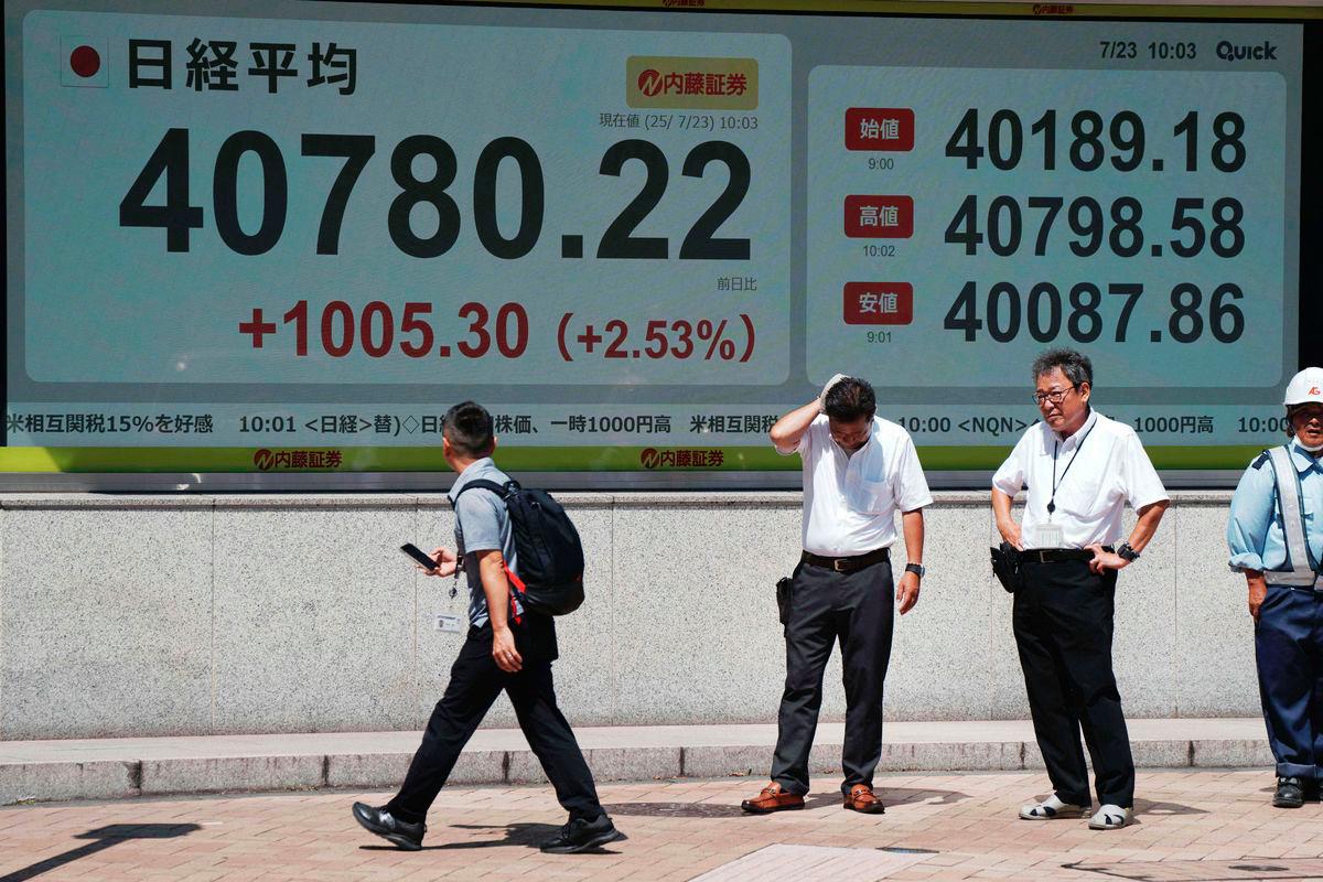 Tokyo stocks surge as Japan-US trade deal slashes auto tariffs Tokyo stocks surge as Japan-US trade deal slashes auto tariffs