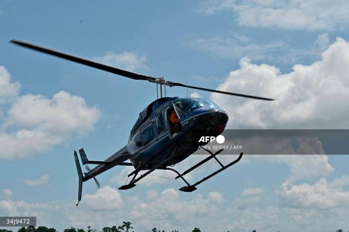 Helicopter with eight people missing on Indonesia’s Borneo island