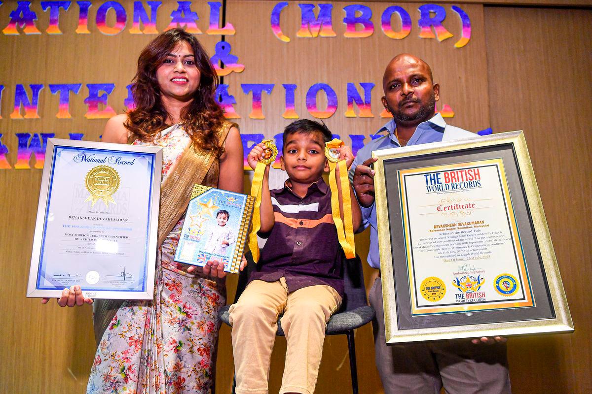 Six-year-old boy sets MBR record by identifying 65 currencies in a minute Six-year-old boy sets MBR record by identifying 65 currencies in a minute