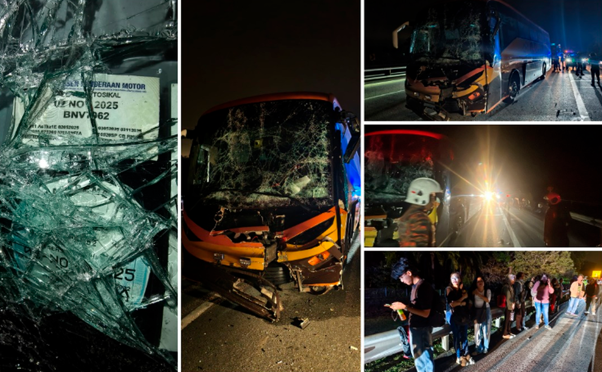 Express bus crashes into trailer lorry in Seremban, four injured Express bus crashes into trailer lorry in Seremban, four injured