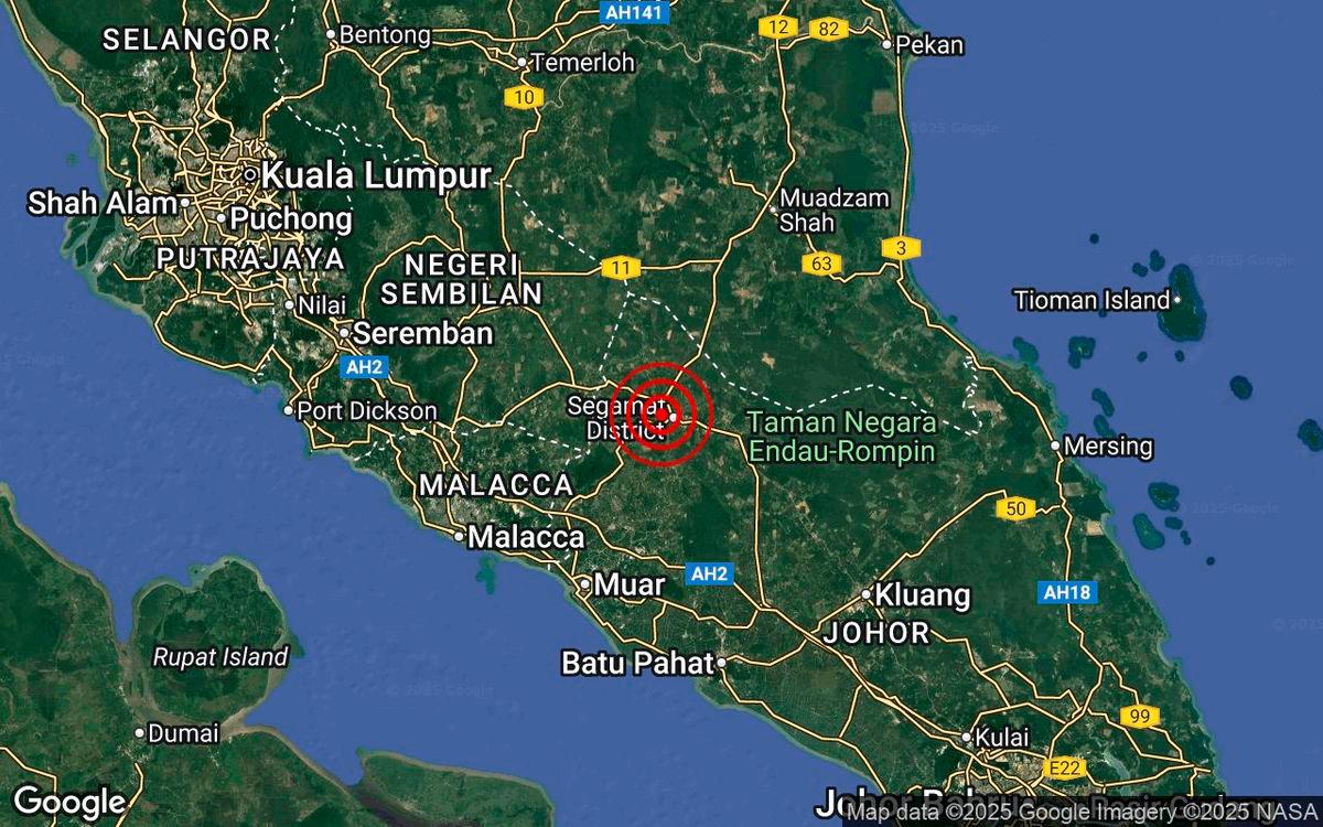 Another mild tremor hits Segamat this morning Another mild tremor hits Segamat this morning